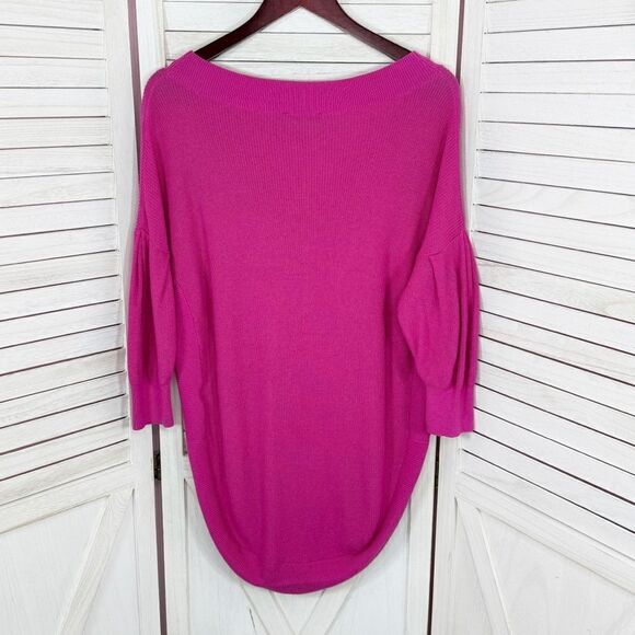 Express Drop Shoulder Circle Hem Oversized Tunic Sweater Pink Small - Picture 9 of 13